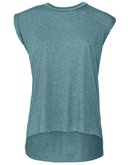 Women's Flowy Muscle Tee With Rolled Cuff