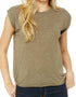 Women's Flowy Muscle Tee With Rolled Cuff