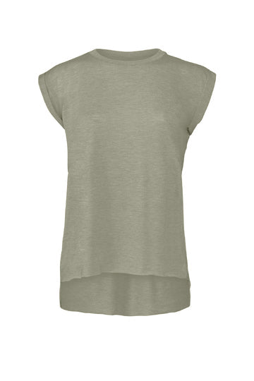 Women's Flowy Muscle Tee With Rolled Cuff