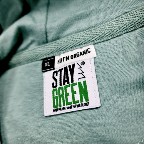 Stay Green Organic Hoodie - don't panic