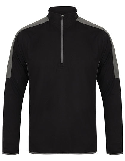 Adults 1/4 Zip Midlayer With Contrast Panelling