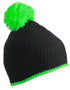 Pompon Hat With Contrast Stripe