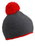 Pompon Hat With Contrast Stripe