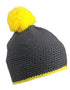Pompon Hat With Contrast Stripe