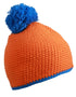 Pompon Hat With Contrast Stripe