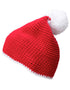 Pompon Hat With Contrast Stripe