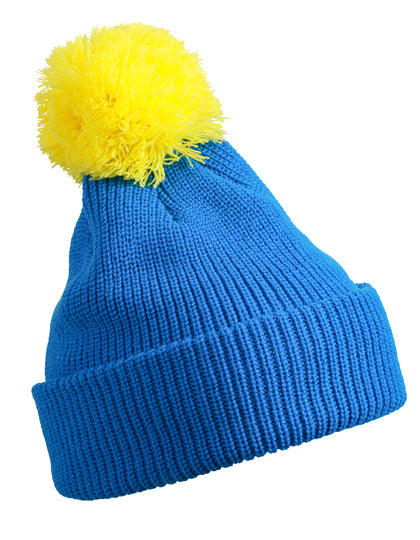 Pompon Hat With Brim