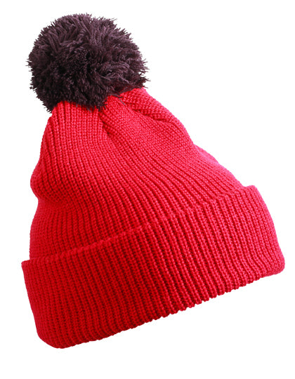 Pompon Hat With Brim