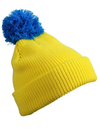 Pompon Hat With Brim