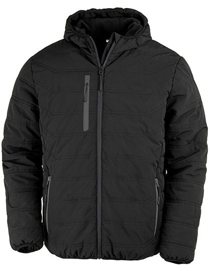 Recycled Black Compass Padded Winter Jacket