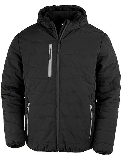 Recycled Black Compass Padded Winter Jacket