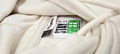 Stay Green Organic Hoodie - black stripe