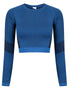Ladies' Seamless Paneled Long Sleeve Crop Top