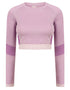 Ladies' Seamless Paneled Long Sleeve Crop Top