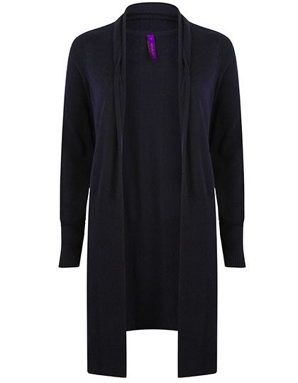 Ladies' longline open cardigan