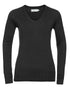 Ladies' V-neck knitted sweater