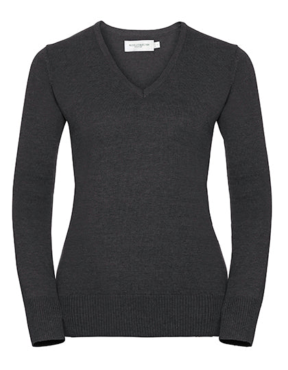 Ladies' V-neck knitted sweater