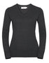 Ladies' V-neck knitted sweater