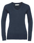 Ladies' V-neck knitted sweater