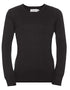Ladies' crew neck knitted sweater