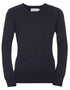 Ladies' crew neck knitted sweater