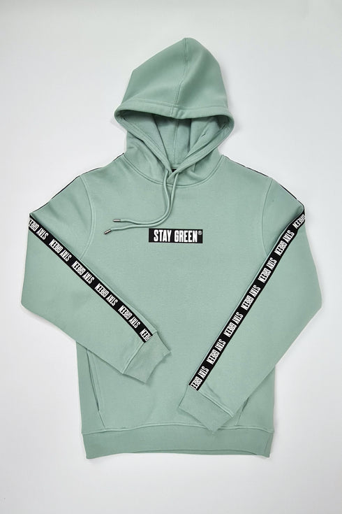 Stay Green Organic Hoodie - black stripe